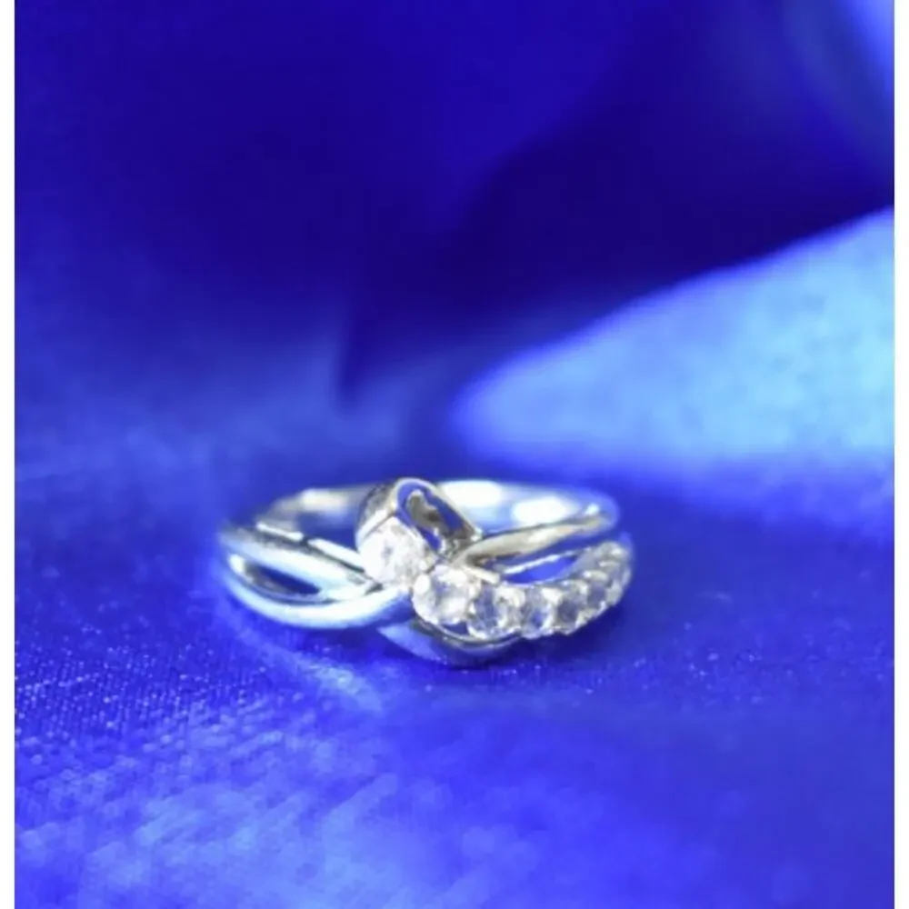 925 Sterling Silver White/Colorless Spinel Ring Size 6.5